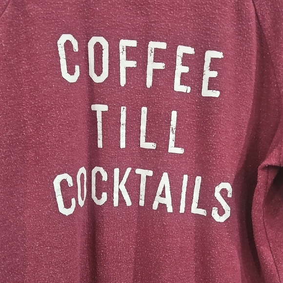 Gildan Red and White Crew Neck Sweater Coffee Till Cocktails - Picture 3 of 3